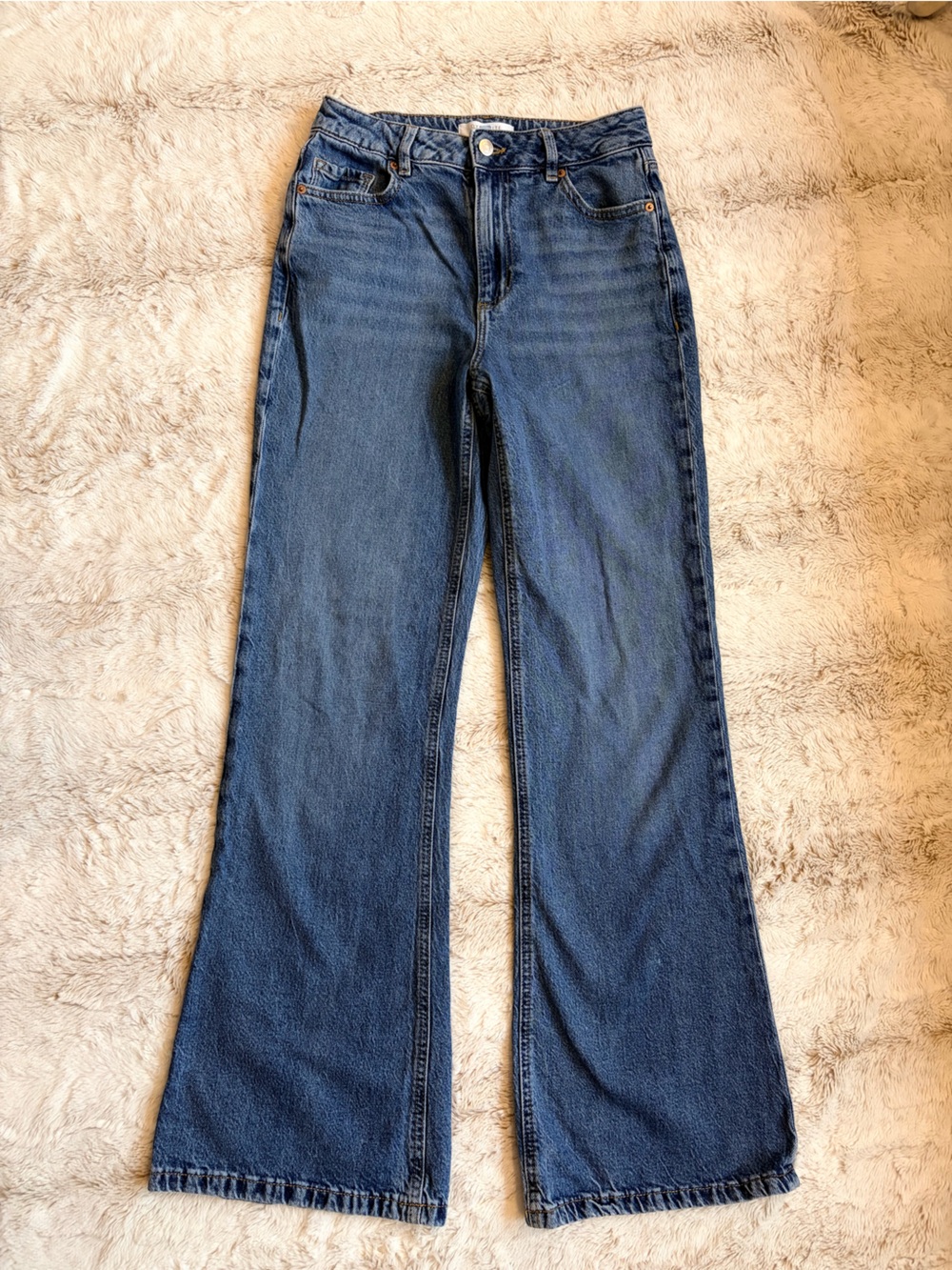 Dynamite Hailey High Rise Wide Leg Flare Jeans Size 27 Y2K Revival Stretch Denim
